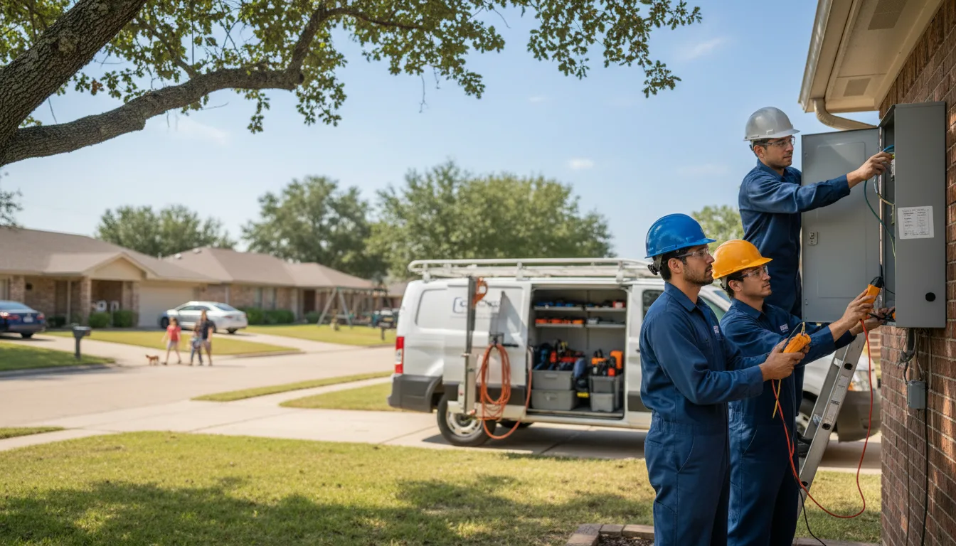 Certified electrician providing emergency electrical services in Roby, TX